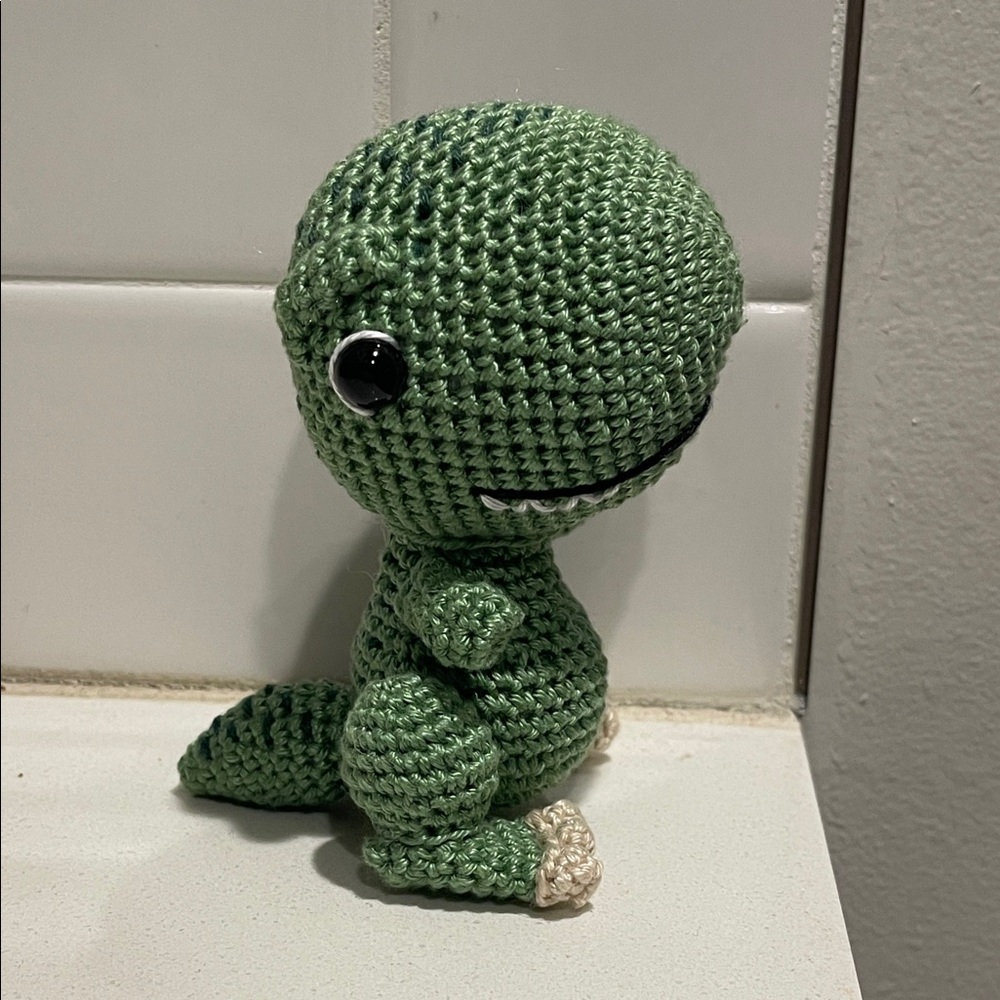 Handcrafted Tyrannosaurus Rex T-Rex Dinosaur Decor Amigurui Crochet Figure